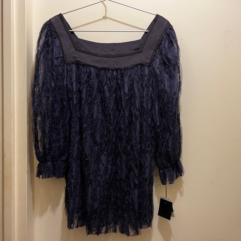 NWT purple lace Anna Sui top size M